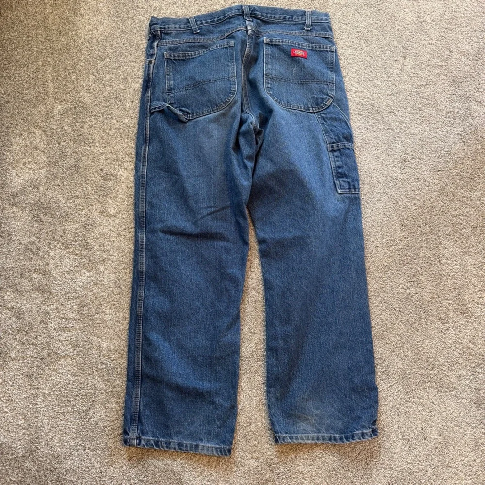 Dickies Mens Carpenter Jeans Blue Denim Relaxed Fit Straight Leg 36x30 Utility